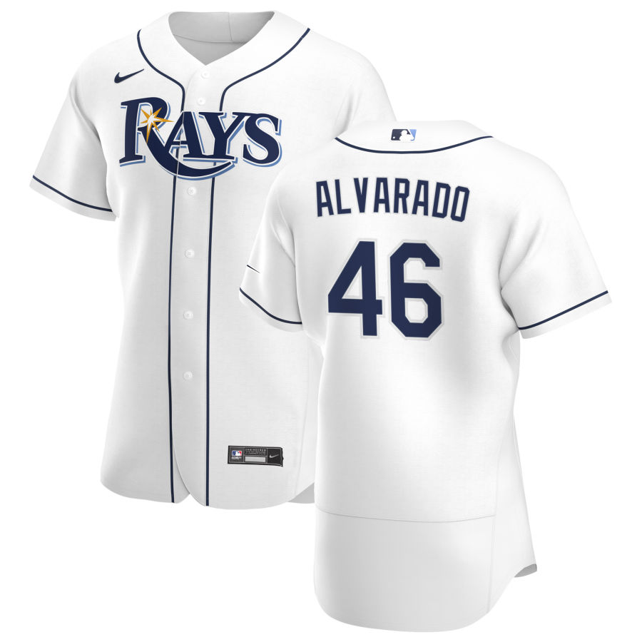 Tampa Bay Rays #46 Jose Alvarado Men Nike White Home 2020 Authentic Player MLB Jersey